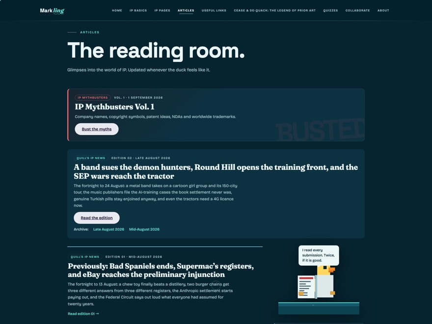 Markling’s Articles index.