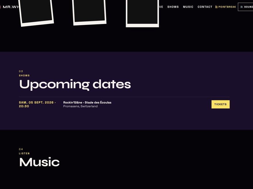 Mr.Wh!te upcoming dates, listing Rockin’Glâne in Promasens.